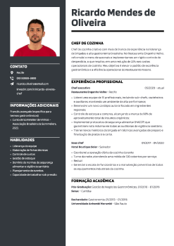 Exemplo de currículo de cozinheiro